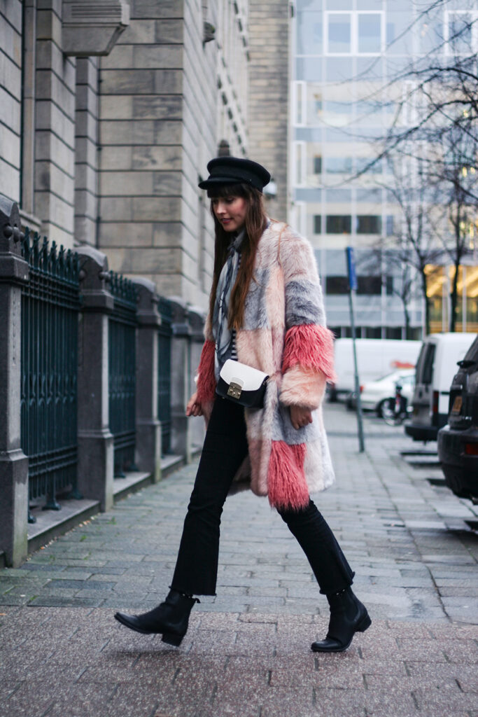 pink-faux-fur-coat-striped-shirt-winter-outfit-4