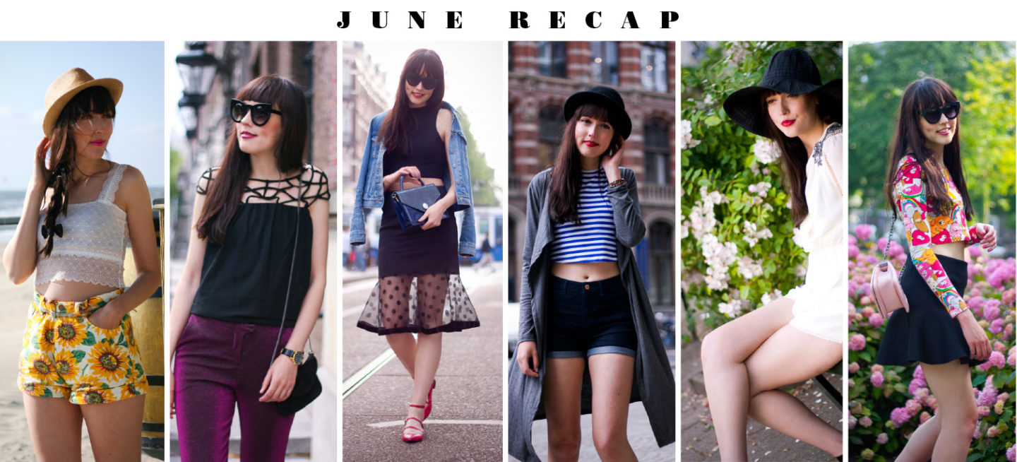recap of june outfits