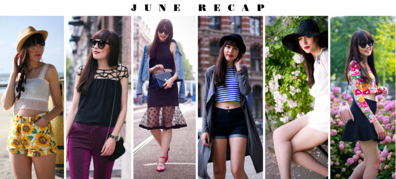 recap of june outfits