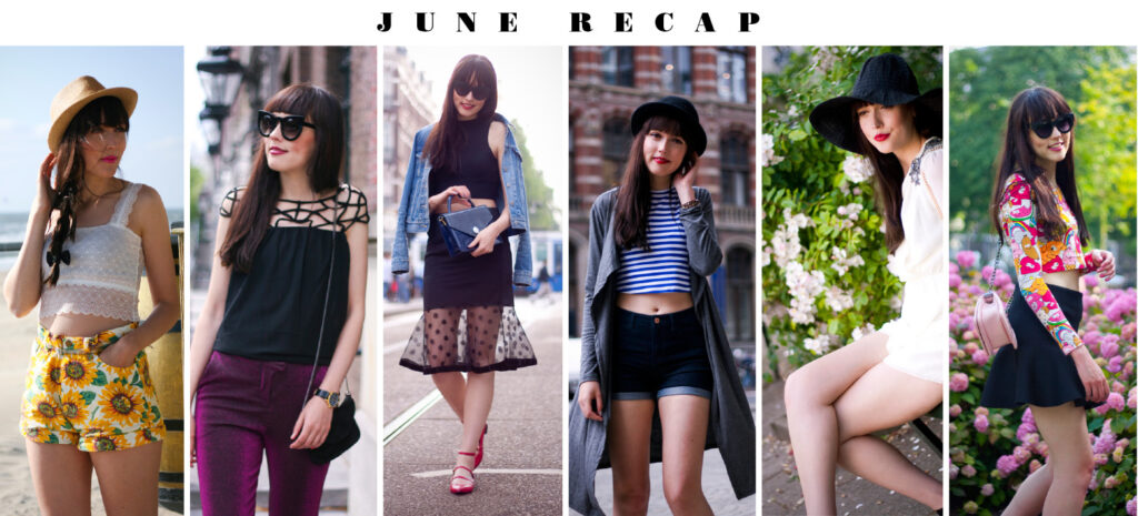 recap of june outfits